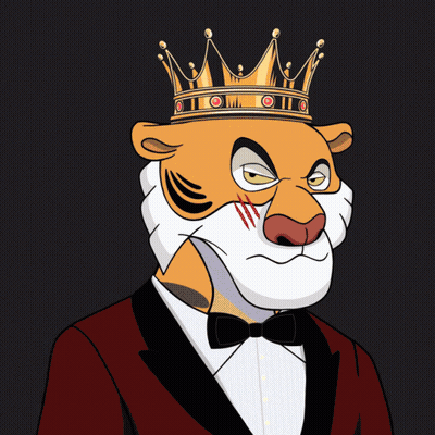 Cartoon Tiger Wearing Hat And Black Shirt GIF