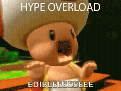 Cartoon Toad Mouth Open Hype Overload Edible Eee GIF