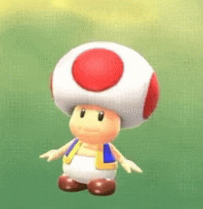 Cartoon Toad With Red And White Hat GIF