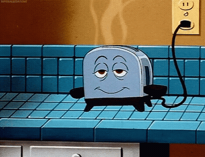 Cartoon Toaster On Kitchen Counter GIF