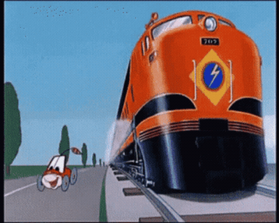 Cartoon Train Number 714 GIF