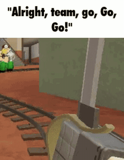 Cartoon Train Saying Alright Team Go GIF