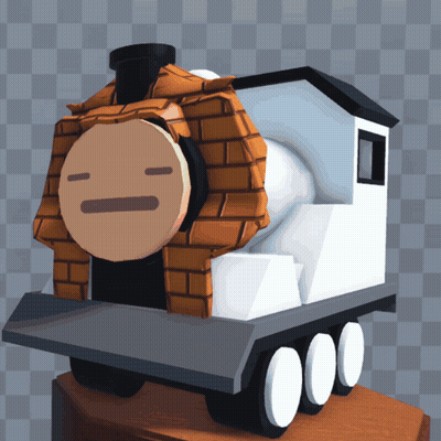 Cartoon Train With Brick Face GIF