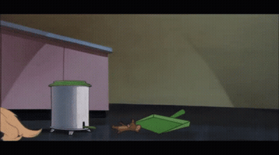 Cartoon Trash Can And Scoop GIF