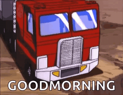 Cartoon Truck Driving Down Dirt Road Good Morning GIF