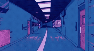 Cartoon Tunnel With Sign Saying No 7 GIF