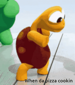 Cartoon Turtle Dancing When Da Pizza Cookin GIF