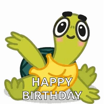 Cartoon Turtle Saying Happy Birthday GIF