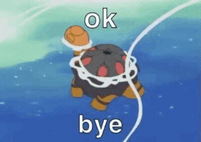Cartoon Turtle Tied Up With String Saying Ok Bye GIF
