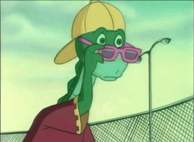 Cartoon Turtle Wearing Hat And Sunglasses GIF