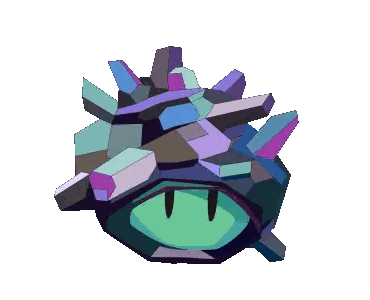 Cartoon Turtle With Green Eye And Purple Spikes Sticker