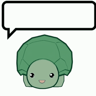 Cartoon Turtle With Speech Bubble GIF