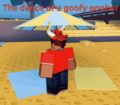 Cartoon Under Umbrella Saying The Dance Of A Goofy Goober GIF