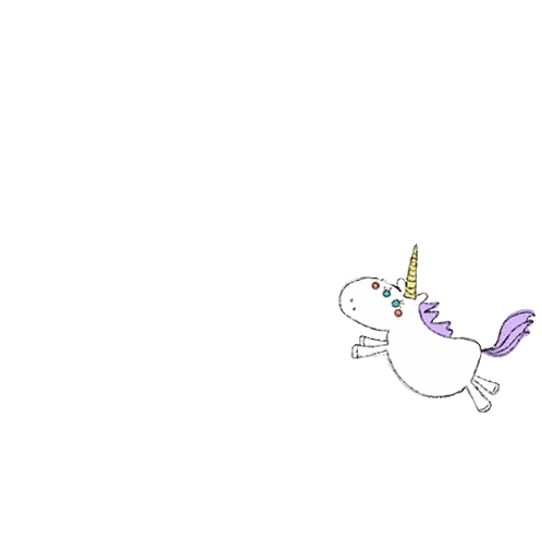 Cartoon Unicorn Flying Through Rainbow Sticker
