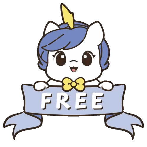 Cartoon Unicorn Holding Free Banner Sticker