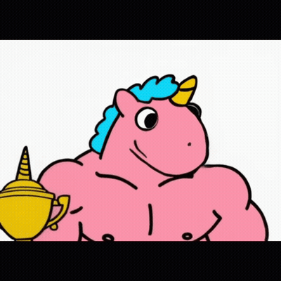 Cartoon Unicorn Holding Lamp GIF