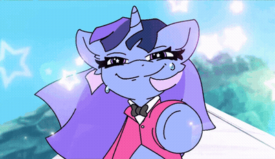 Cartoon Unicorn Wearing Red Jacket GIF