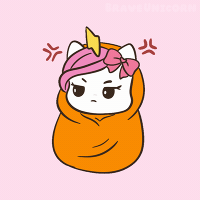 Cartoon Unicorn Wrapped In Blanket GIF