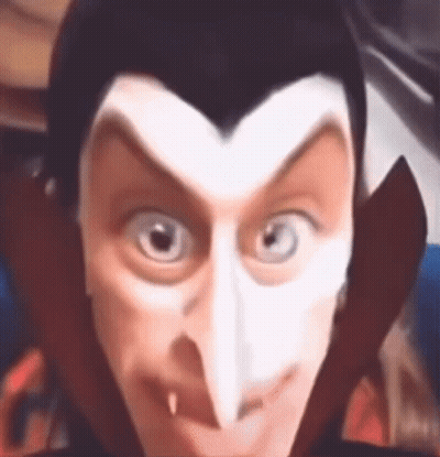 Cartoon Vampire Face Close Up GIF
