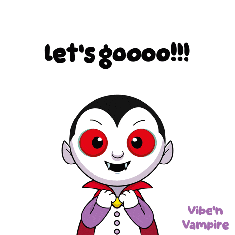 Cartoon Vampire Saying Lets Goooo GIF