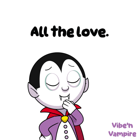 Cartoon Vampire Says All The Love GIF