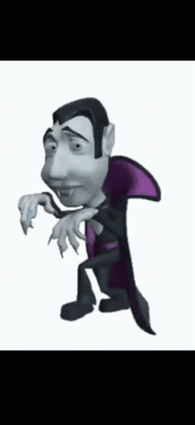Cartoon Vampire With Purple Cape GIF