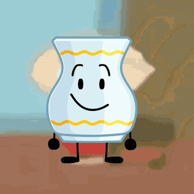 Cartoon Vase With Arms Legs Smile GIF