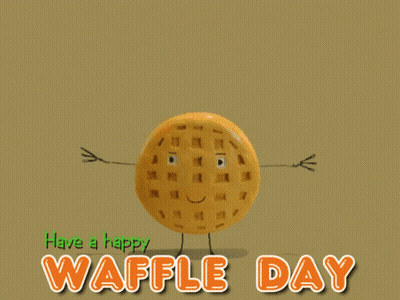 Cartoon Waffle Holding Sign Saying Try Me GIF