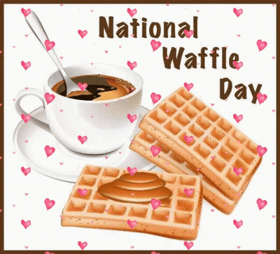 Cartoon Waffle Saying Happy GIF