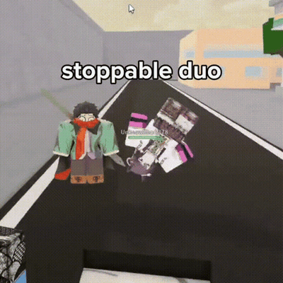 Cartoon Walking Down Street Stoppable Duo GIF