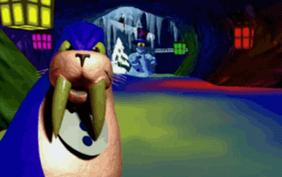 Cartoon Walrus With T On Face GIF