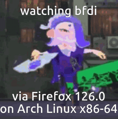Cartoon Watching BFDI Via Firefox 126.0 On Arch Linux X86-64 GIF