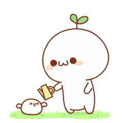 Cartoon Watering Smaller Character Sticker