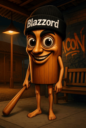 Cartoon Wearing Beanie That Says Blazzard GIF
