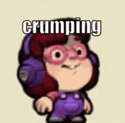 Cartoon Wearing Headphones And Glasses With Word Crumping GIF