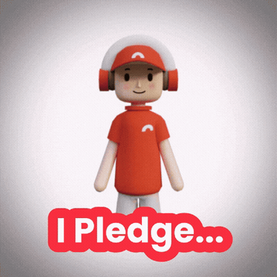 Cartoon Wearing Headphones Saying I Pledge GIF