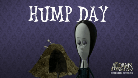 Cartoon Wednesday Addams Hump Day Meme GIF