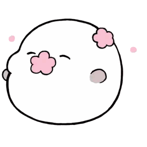 Cartoon White Ball With Pink Flowers Face Sticker