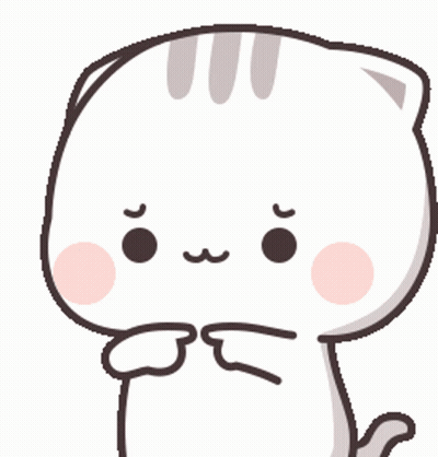 Cartoon White Cat With Pink Cheek GIF