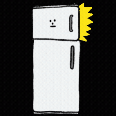 Cartoon White Refrigerator With Face