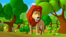 Cartoon Wild Lion Roar GIF