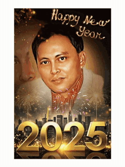 Cartoon Window With Fireworks 2025 GIF