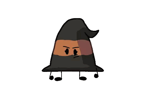Cartoon Witch Hat Standing Next To Burning Object Sticker