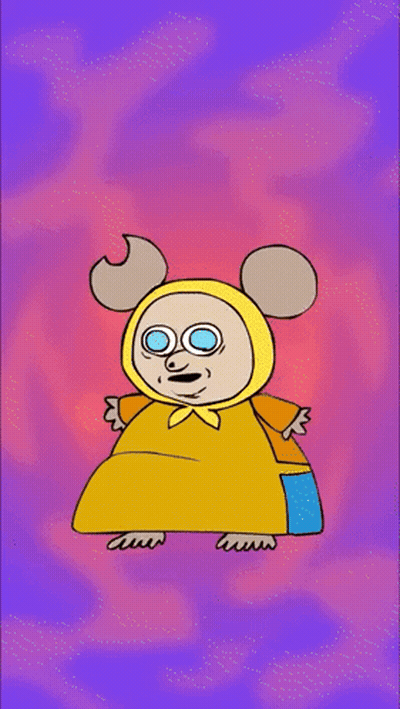 Cartoon Witch Holding Lantern Shoocharau GIF