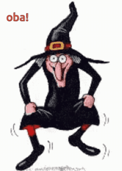 Cartoon Witch Jumping Oba GIF