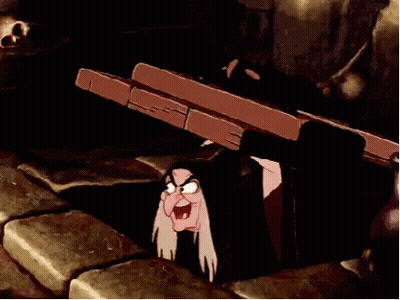 Cartoon Witch Peeking Out Of Hole GIF