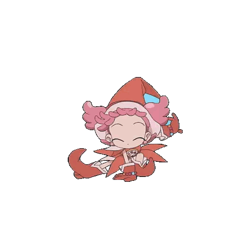 Cartoon Witch With Pink Hair And Red Hat Sticker