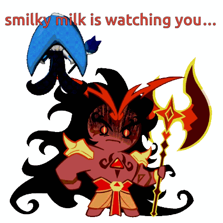 Cartoon With Axe Smilky Milk Is Watching You GIF