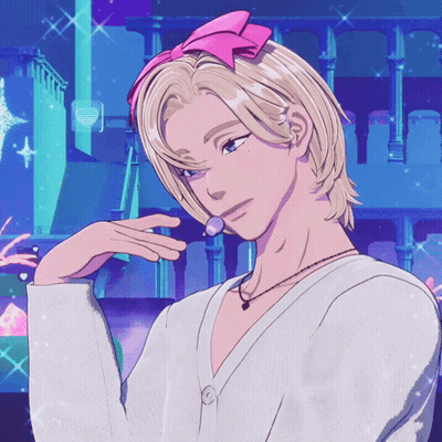 Cartoon With Blonde Hair And Pink Bow GIF