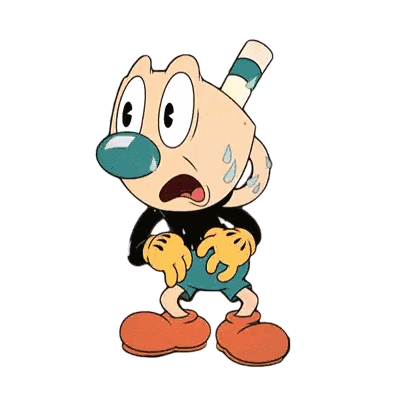 Cartoon With Blue Nose Holding Cup Sticker